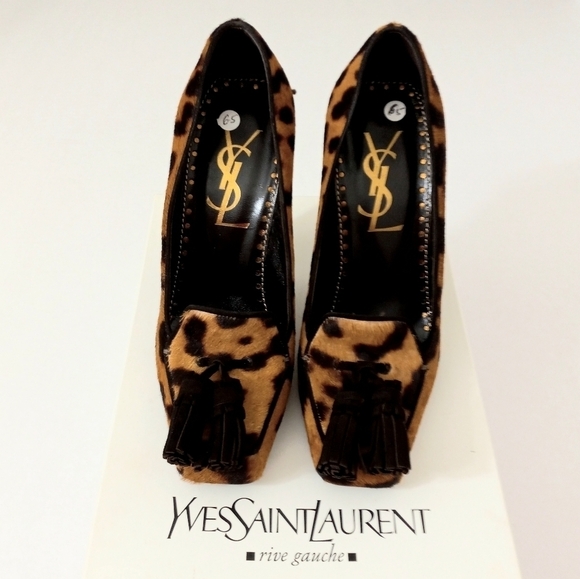 Yves Saint Laurent Shoes - Yves Saint Laurant Vintage Leopard Print Calf Hair Tassle Heel Pumps NIB 6.5M